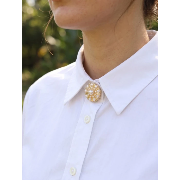 Vintage Model Gold Renk Düğme veya Manşet Broşu