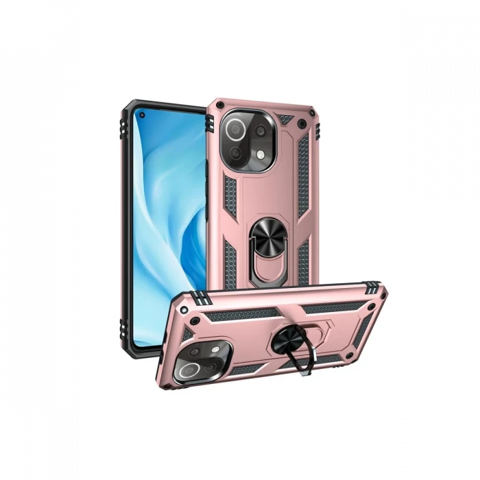 Xiaomi Mİ 11 Lite Kılıf Sofya Yüzüklü Silikon Kapak - Rose