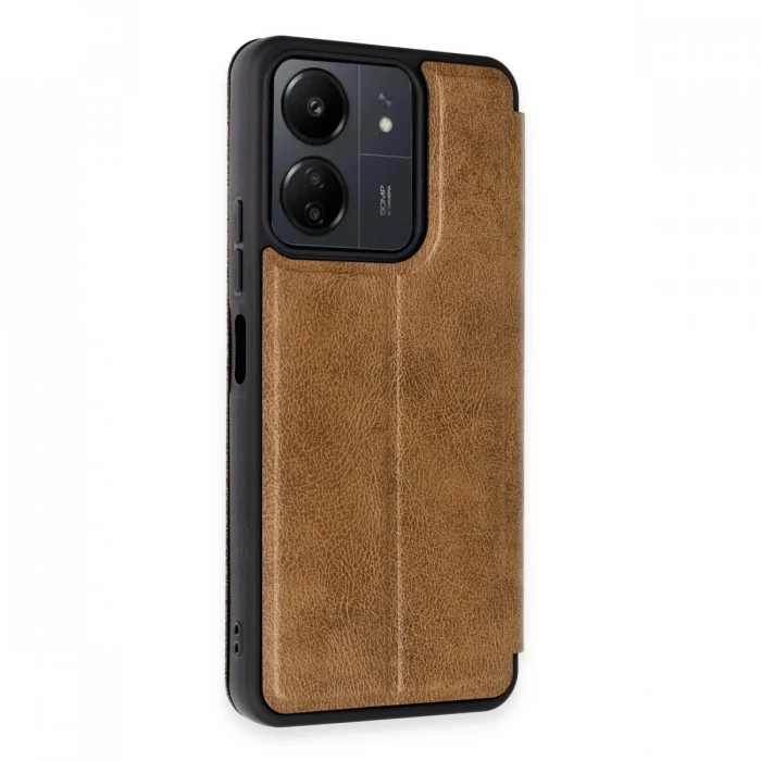 Xiaomi Redmi 13C Kılıf Flip Cover - Taba