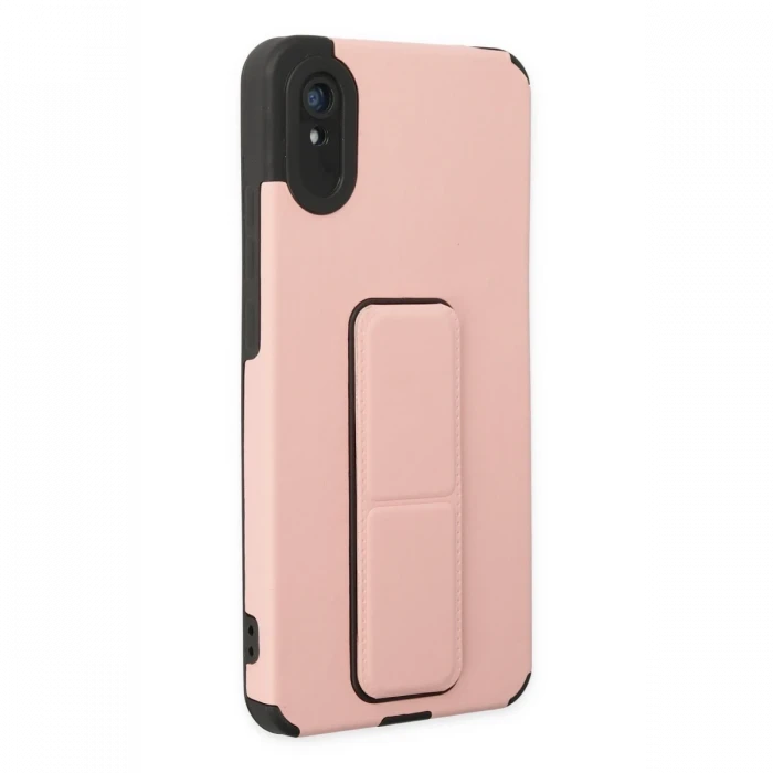 Xiaomi Redmi 9A Kılıf Mega Standlı Silikon - Pudra