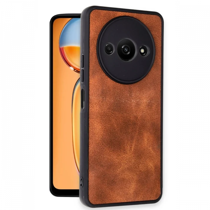 Xiaomi Redmi A3 4G Kılıf Aras Deri Kapak - Taba