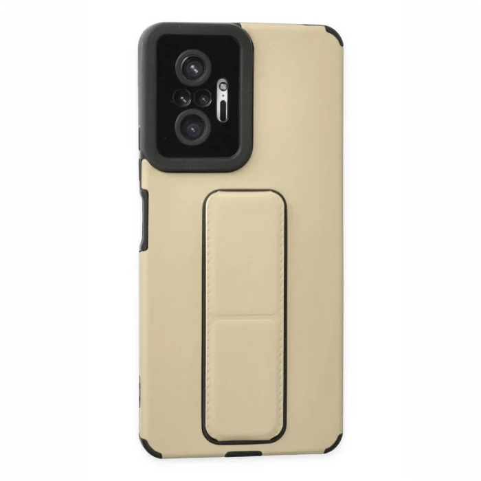 Xiaomi Redmi Note 10 Pro Kılıf Mega Standlı Silikon - Gold
