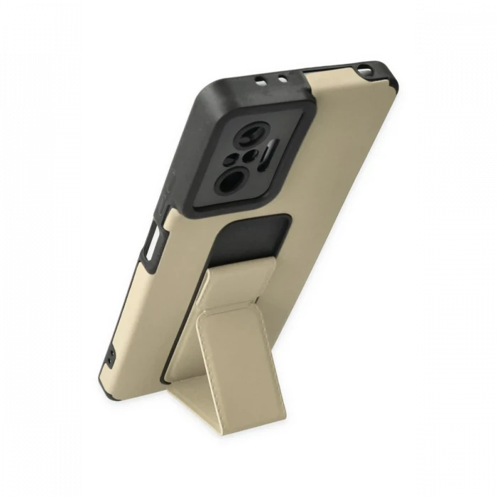 Xiaomi Redmi Note 10 Pro Kılıf Mega Standlı Silikon - Gold