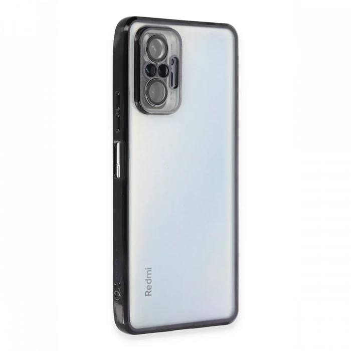 Xiaomi Redmi Note 10 Pro Kılıf Razer Lensli Silikon - Siyah