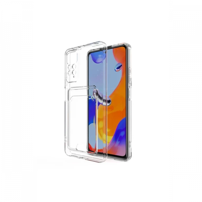 Xiaomi Redmi Note 11 Kılıf Kart Şeffaf Silikon - Şeffaf