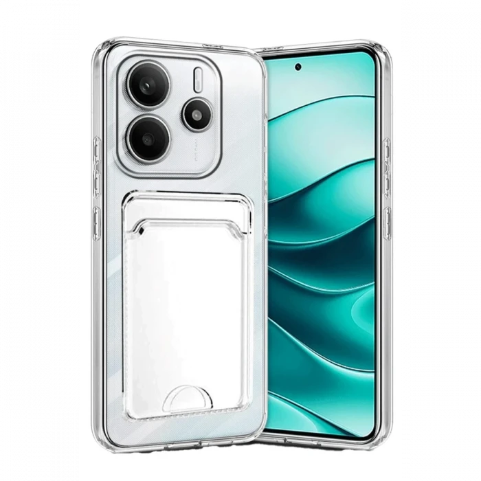 Xiaomi Redmi Note 14 4G Kılıf Kart Şeffaf Silikon - Şeffaf