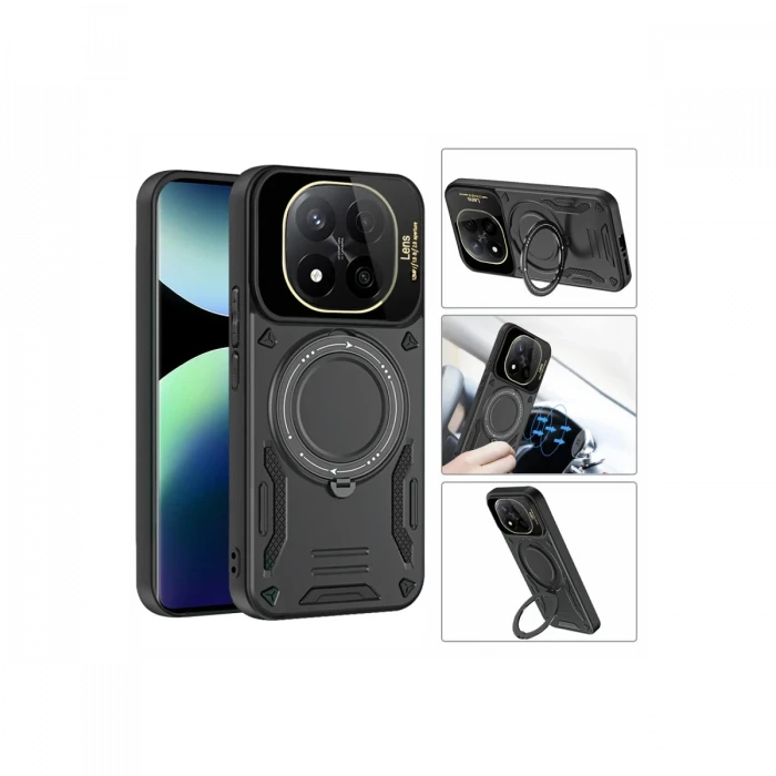 Xiaomi Redmi Note 14 Pro Plus Kılıf Joy Lens Standlı Kapak - Mor