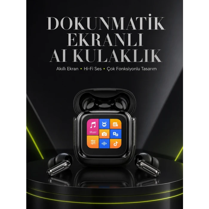 Yeni Nesil AI Bluetooth Kulaklık Akıllı Dokunmatik Ekranlı