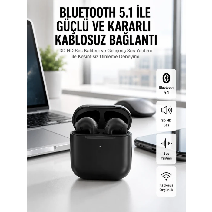 Yeni Nesil Bluetooth Kulaklık İOS Android Uyumlu HD Ses Performansı