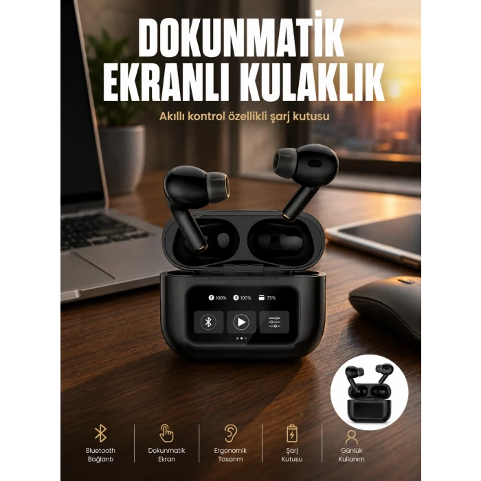 Yeni Nesil Pro Ekranlı Bluetooth Kulaklık 5.0 Bluetooth Yeni Nesil