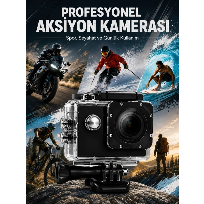 Yüksek Görüntü Kalitesi Sunan 1080P Full HD Aksiyon Kamerası
