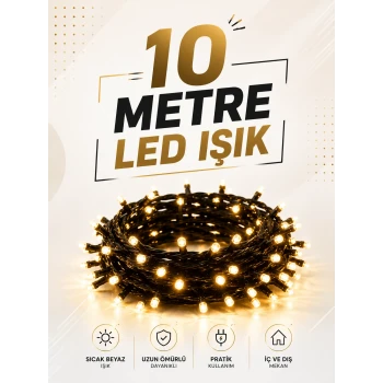 10 Metre LED Işıklı Dekoratif Parti ve Kutlama Aydınlatması