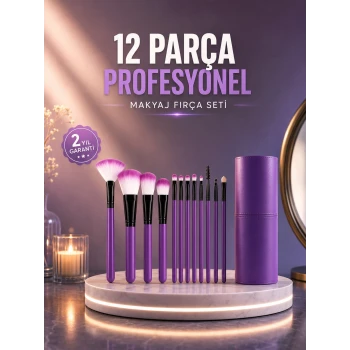 12’li Profesyonel Makyaj Fırça Seti Ultra Yumuşak Sentetik Kıllı