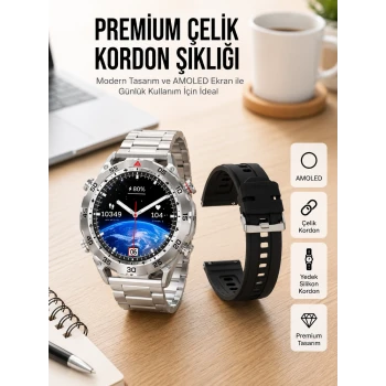 2025 Model Yuvarlak Ekran Android ve İOS Uyumlu GPS Takibi Yapabilen Akıllı Saat Yeni Nesil