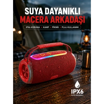 20W Kablosuz Bluetooth Hoparlör RGB Işık Efektli USB/SD/AUX Destekli