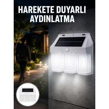 3 in 1 Solar Duvar Lambası – IP65 Su Geçirmez, Hareket Sensörlü Yeni Nesil