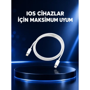 30W Type-C Lightning Hızlı Şarj Kablosu 1.2m iPhone Uyumlu