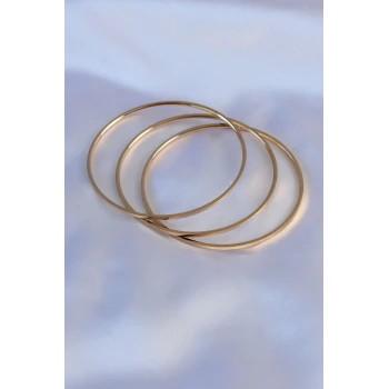 316L Çelik Gold Renk Ajda Model Kadın 65 mm Bilezik