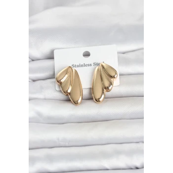 316L Çelik Gold Renk Vintage Kadın Küpe