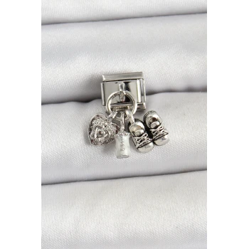 316L Çelik Gümüş Renk Bebek Konsept Nomination Charm