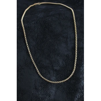 316L Çelik Örme Zincir Model Gold Renk Erkek Kolye