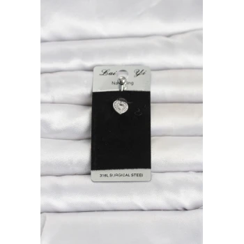 316L Cerrahi Çelik Minimal Kalp Model Göbek Piercing