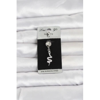 316L Cerrahi Çelik Sallantılı Yılan Model Göbek Piercing
