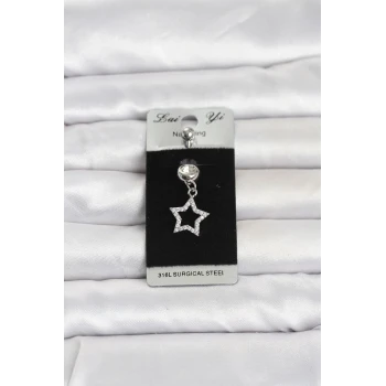 316L Cerrahi Çelik Sallantılı Yıldız Model Göbek Piercing