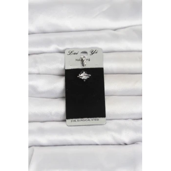 316L Cerrahi Çelik Zirkon Taşlı Göbek Piercing