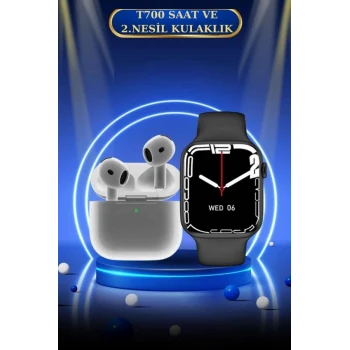 3.Nesil TWS Bluetooth Kulaklık ve Dokunmatik Ekran Akıllı Saat Sesli Görüşme