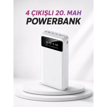 4 Çıkışlı 20.000 MAH Powerbank Taşınabilir Çoklu Giriş