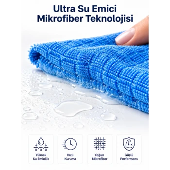 40x40 Mikrofiber Temizlik Bezi İz Bırakmayan Cam Ayna Mobilya Mutfak Temizlik Bezi