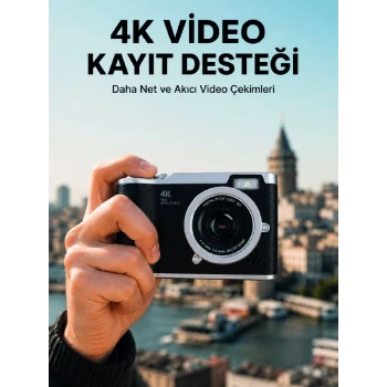 48 MP Dijital Kamera 4K Video Çekim Özellikli Kompakt Tasarım