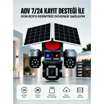 4G SIM Kartlı Uzaktan İzlemeli Akıllı Güvenlik Kamerası Çift Yönlü Ses