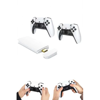 4K HD Görüntü Kaliteli Retro Game Stick 20000 Oyunlu Çift Kollu Beyaz Game Stick
