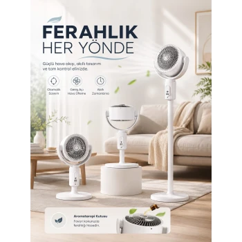 5 Kademeli Hız Ayarıyla Güçlü Hava Akışlı Dikey Vantilatör
