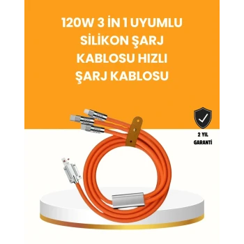 Çoklu Cihaz Dostu 120 W Hızlı Şarj Kablosu – Tek Kablo ile Her Cihaz Elinizin Altında
