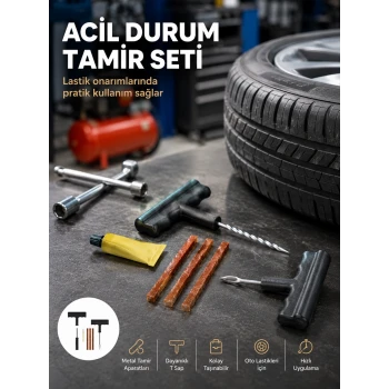 Acil Durumların Kurtarıcısı Çok Amaçlı Lastik Tamir Seti