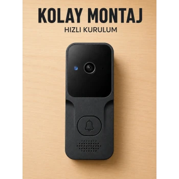Akıllı Görüntülü Kapı Zili HD Kamera, Hareket Bildirimi ve Kablosuz Kurulum