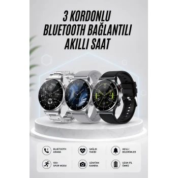 Akıllı Saat Amoled Ekran Bluetooth Bağlantılı Sesli Görüşme Nabız Ölçer