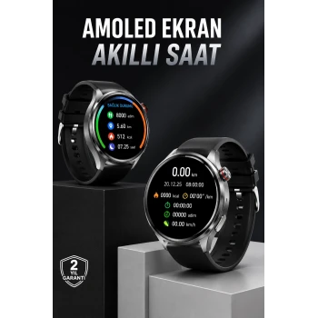 Akıllı Saat Bluetooth Bağlantılı Amoled Ekran Uyku ve Sağlık Takibi