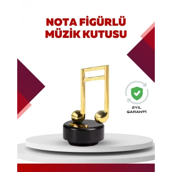 Altın Nota Temalı Müzik Kutusu Müzikli Hediyelik
