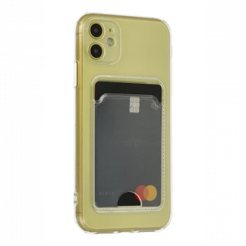 Apple iPhone 11 Kılıf Kart Şeffaf Silikon - Şeffaf