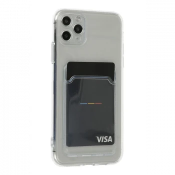 Apple iPhone 11 Pro Max Kılıf Kart Şeffaf Silikon - Şeffaf