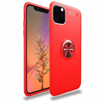 Apple iPhone 11 Pro Max Kılıf Range Yüzüklü Silikon - Kırmızı