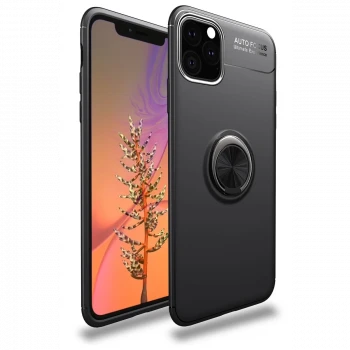 Apple iPhone 11 Pro Max Kılıf Range Yüzüklü Silikon - Siyah