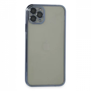 Apple iPhone 11 Pro Max Kılıf Razer Lensli Silikon - Açık Mavi