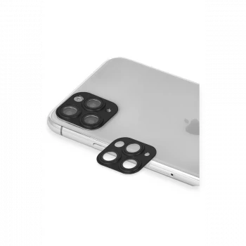 Apple iPhone 11 Pro Max Pers Alüminyum Kamera Lens - Siyah