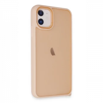 Apple iPhone 12 Kılıf Elegant Kapak - Pudra
