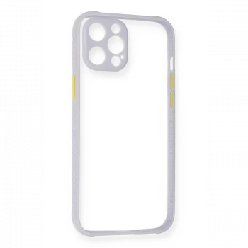 Apple iPhone 12 Kılıf Miami Şeffaf Silikon - Lila